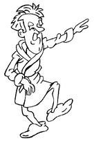 coloriage laurel en peignoir